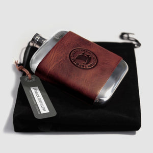 6oz Leather & Pewter Hip Flask